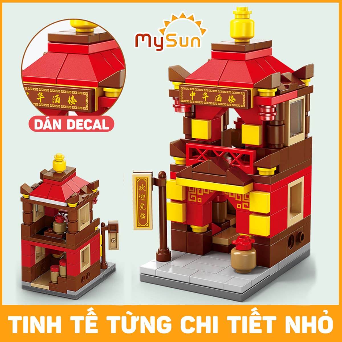 Bộ đồ chơi lắp ghép ráp xếp mô hình city thành phố Trung Hoa cho bé trai gái phát triển trí tuệ thông minh MySun