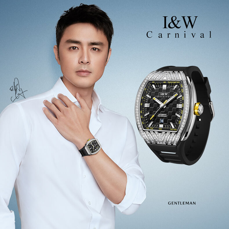 Đồng Hồ Nam I&amp;W Carnival 727G Chính Hãng Full Box Chống Nước Kính Chống Xước Dây Silicon Cao Cấp BH 60T (Máy Cơ Tự Động)