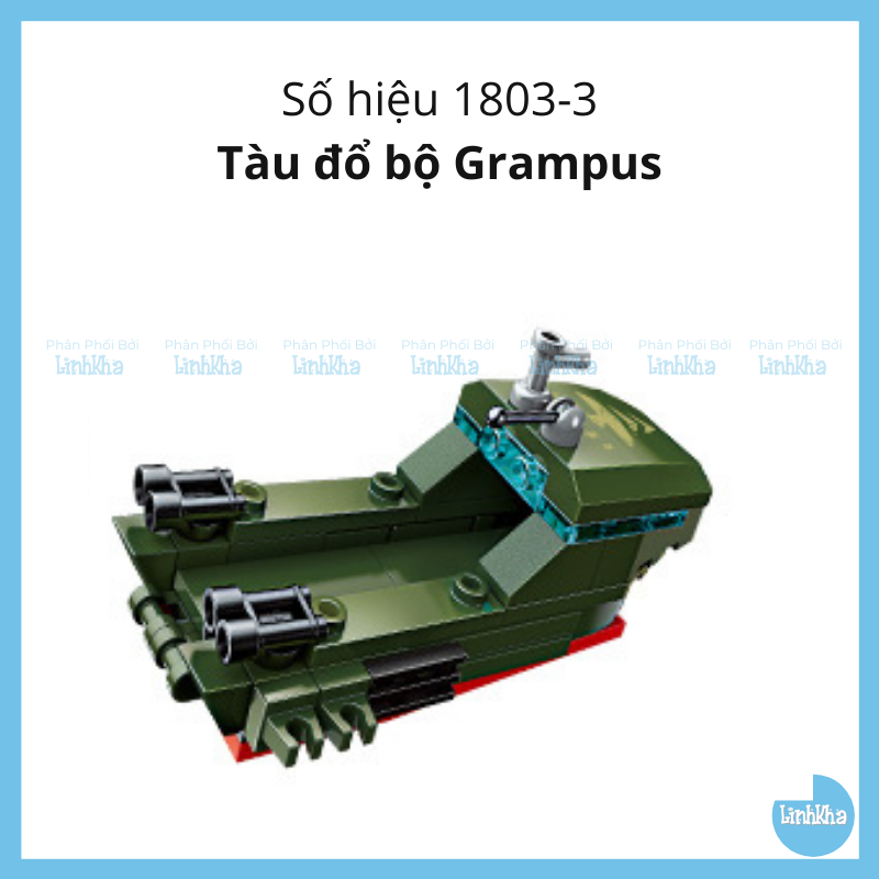 Đồ Chơi Xếp Hình 8 trong 1 - Bộ gồm 8 hộp ráp thành xe tăng Chiến Xa Lội Nước Qman 1803 - Cho bé 6Y+