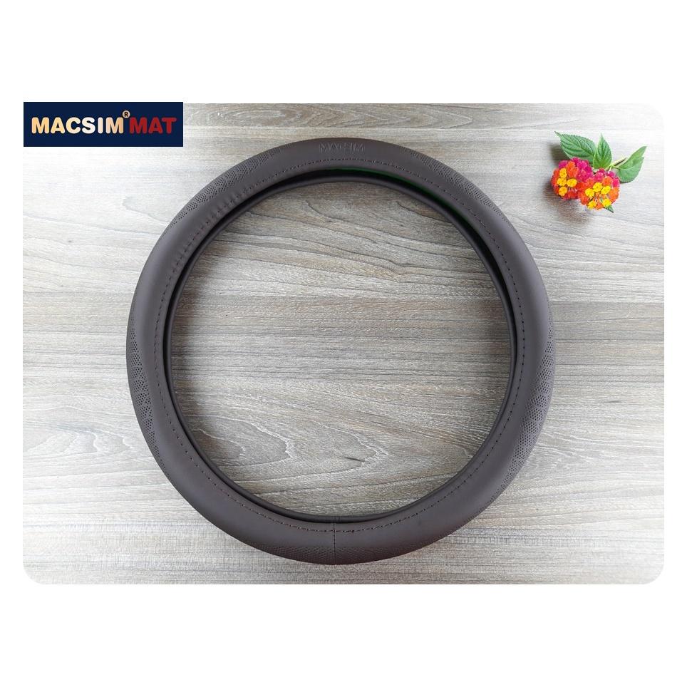 Bọc vô lăng cao cấp Macsim L202 chất liệu da thật - Khâu tay 100% size M màu cà phê