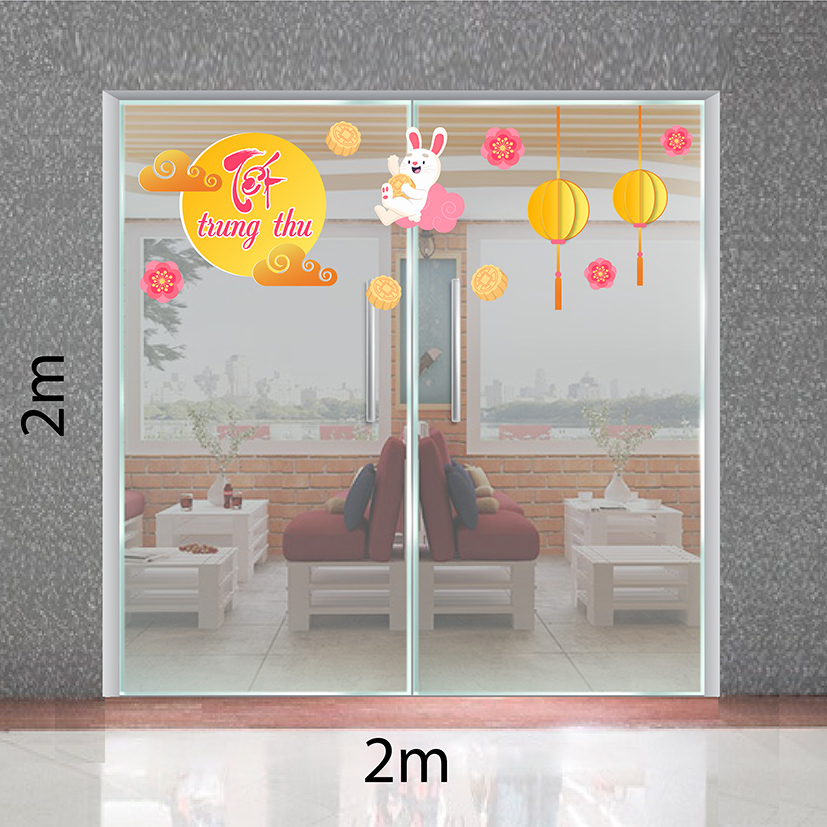 Decal trang trí trung thu 2021 mừng Tét Trung Thu