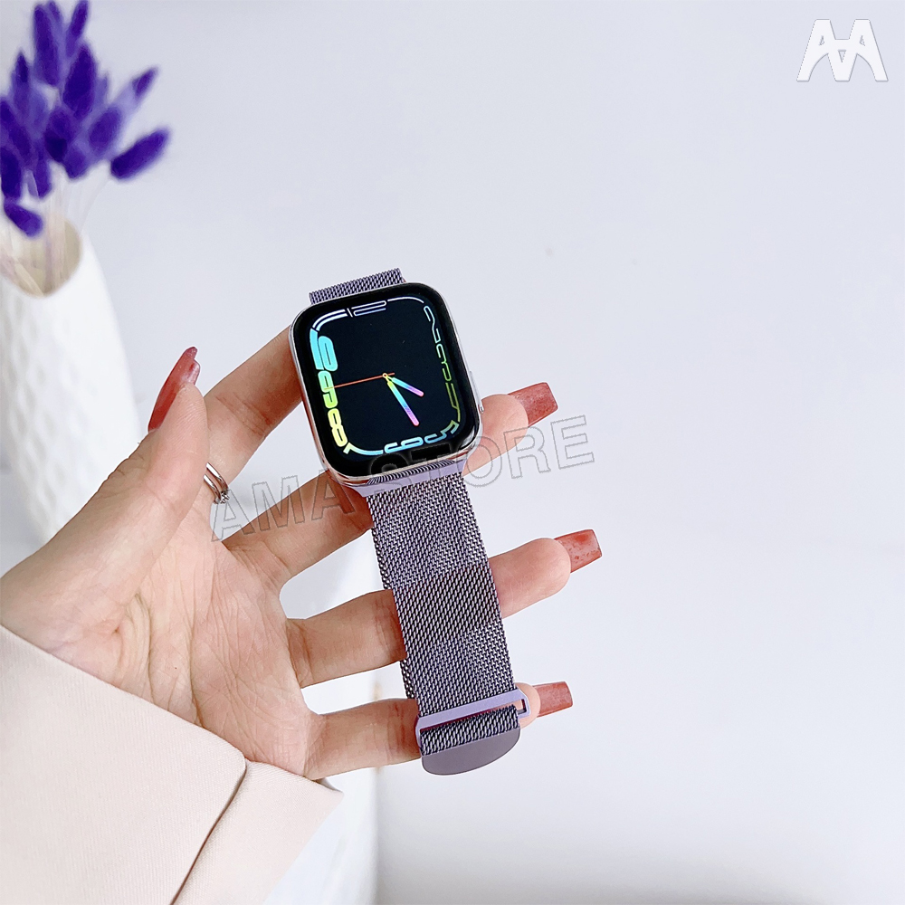 Dây Đeo Inox Khóa Nam Châm dành cho Đồng Hồ Thông Minh AMA TK, S16 và các Các mẫu Đồng hồ có kích thước dây 42/44/45/49mm Hàng chính hãng