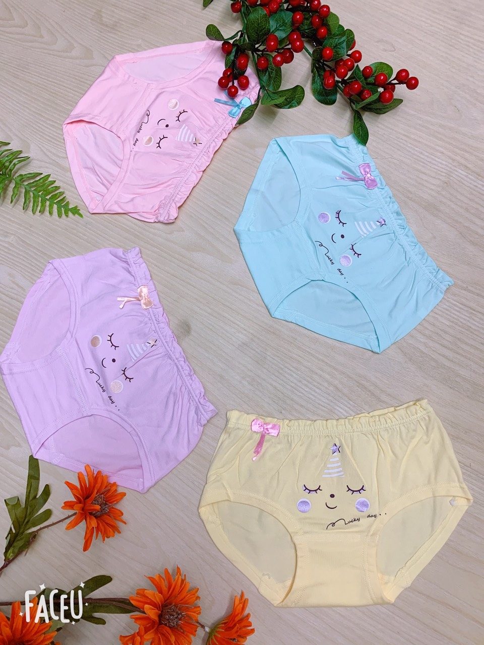 Combo 5 Quần Chip Bé Gái Thun Cotton - Quần Lót Bé Gái Cotton Co Dãn 4 Chiều Thoải Mái Vận Động Hình In Dễ Thương