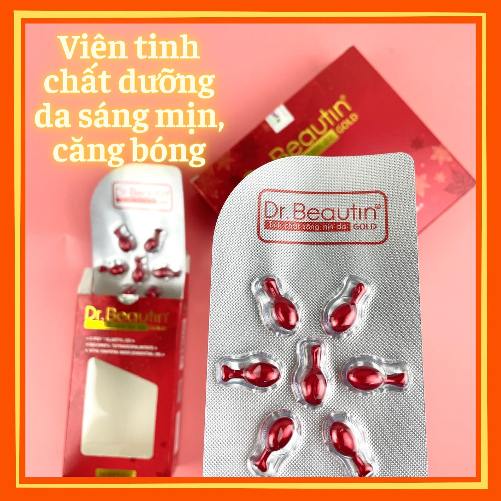 Viên serum dưỡng da DR.BEAUTIN TINH CHẤT SÁNG MỊN DA GOLD - Dưỡng da căng bóng, sáng mềm mịn [Chính hãng TITAFA]