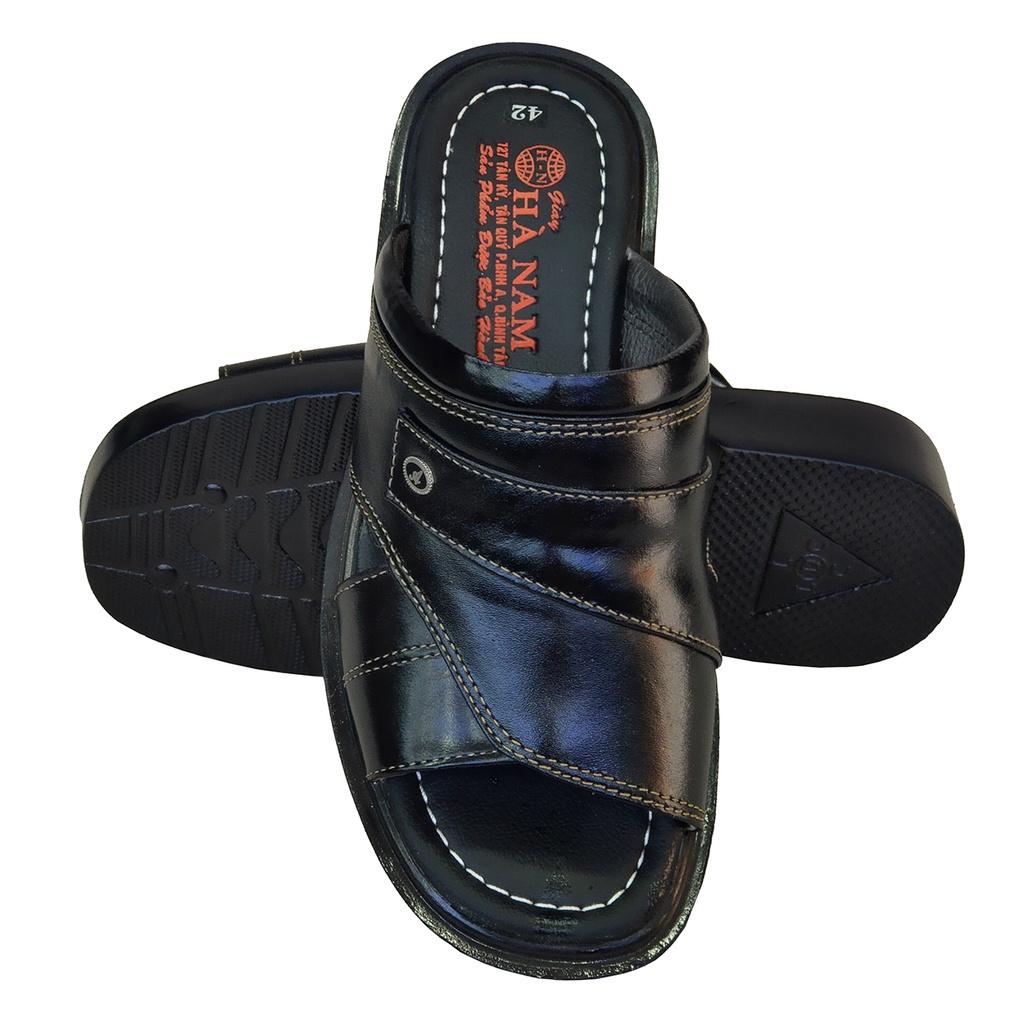 Dép Nam Quai Ngang HÀ NAM Da Bò Thật Cao Cấp DNA2126c