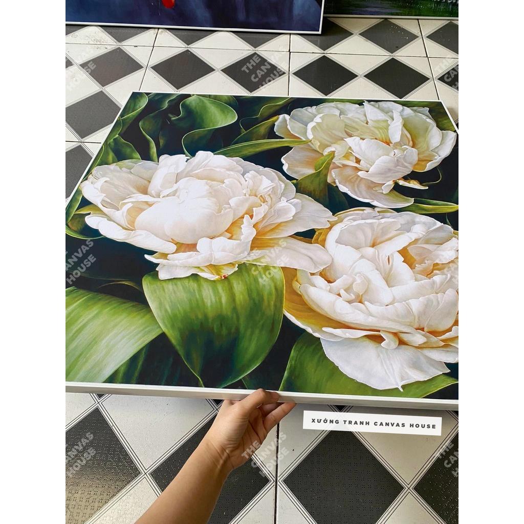 Tranh Canvas Hoa Mẫu Đơn Trắng - S6N2