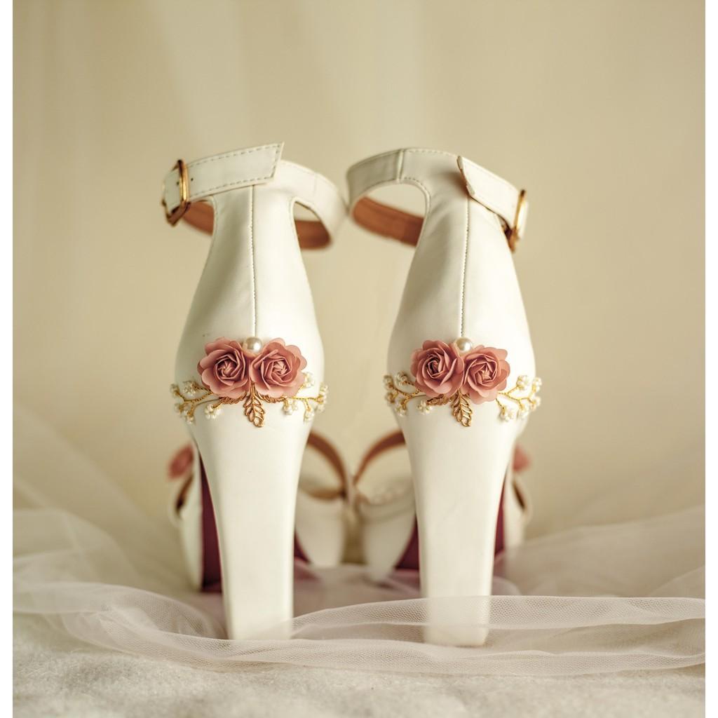 GIÀY CƯỚI - GIÀY CÔ DÂU BEJO H92 THUYỀN HOA HỒNG - WEDDING SHOES