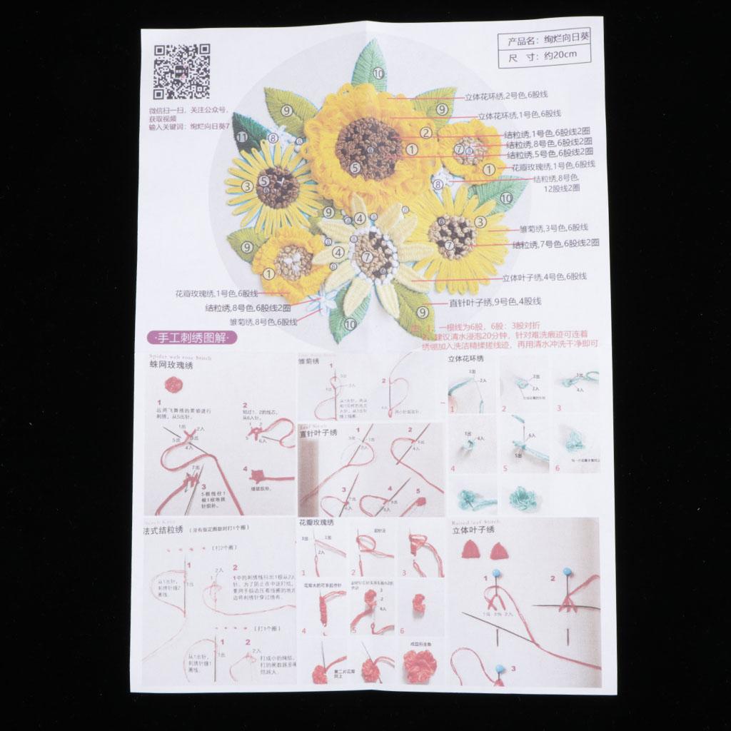 Embroidery Starter Kit with Flower Pattern DIY Cross Stitch Crafts Flower 1