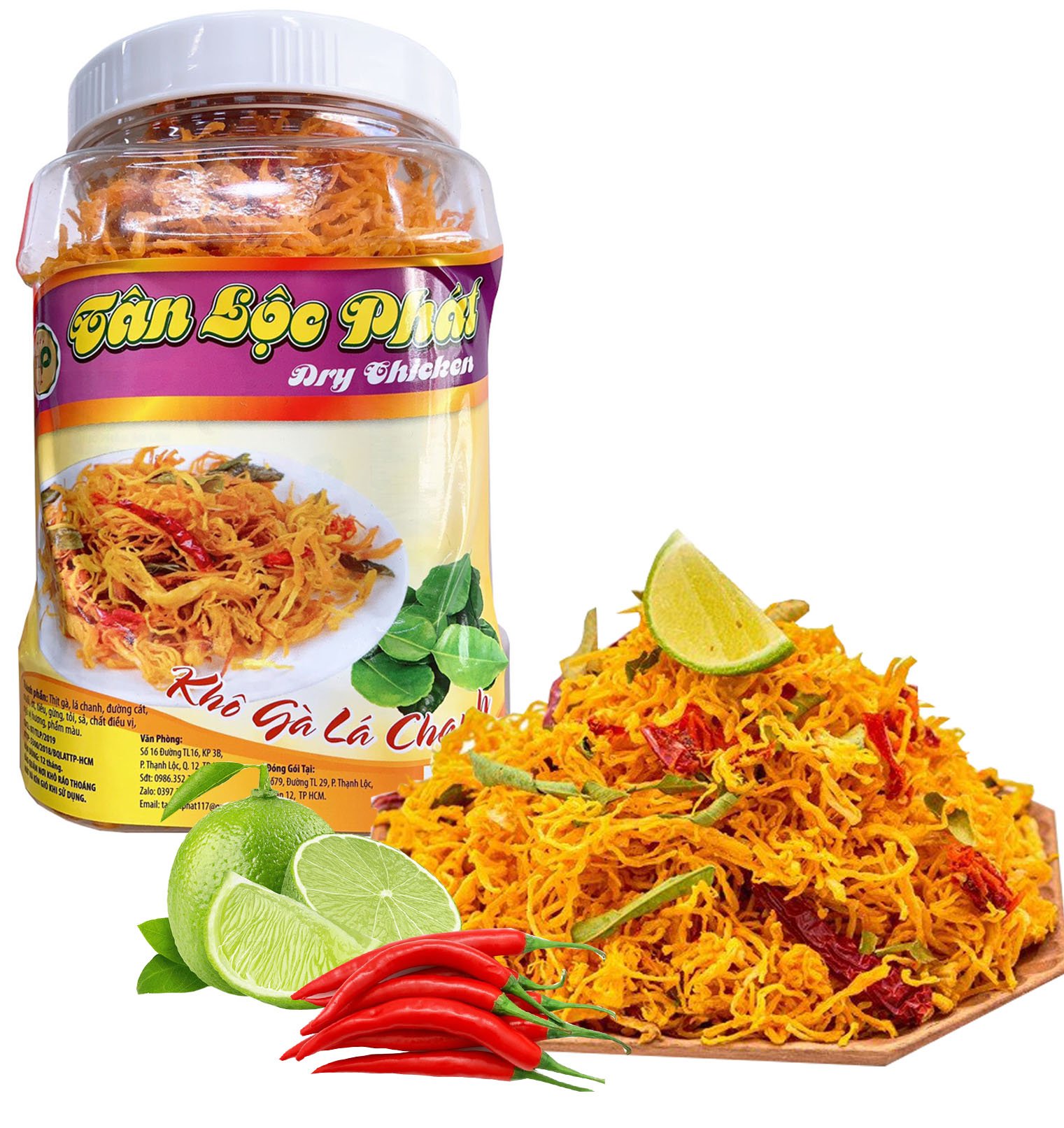 KHÔ GÀ LÁ CHANH VÀ KHÔ GÀ BƠ TỎI HÀNG CHẤT LƯỢNG UY TÍN TÂN LỘC PHÁT - MỖI HỘP 500G