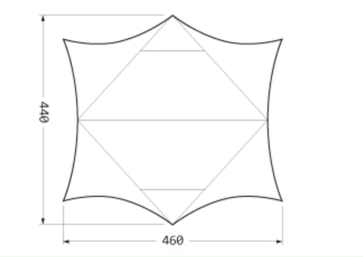 Tăng Nod Hexa 4,6m x 4,4m chống nóng- chống nước cực tốt