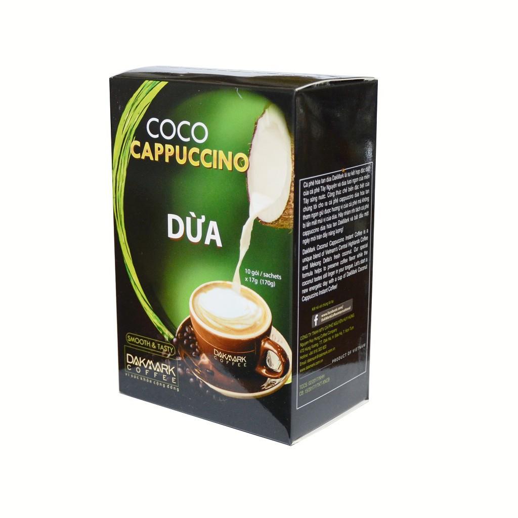 Cà phê Hòa tan Cappuccino vị dừa Dakmark (Hộp 10 gói x17g)