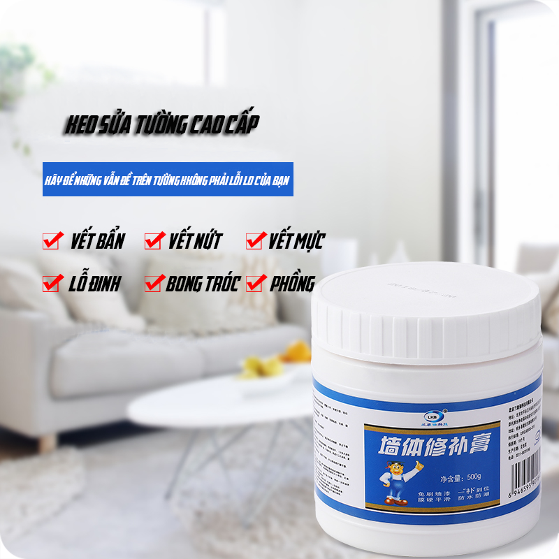 Keo Trám Sửa Chữa, Xử Lý Vết Nứt Khe Hở Trên Tường LKB 500g - Hàng Nhập Khẩu