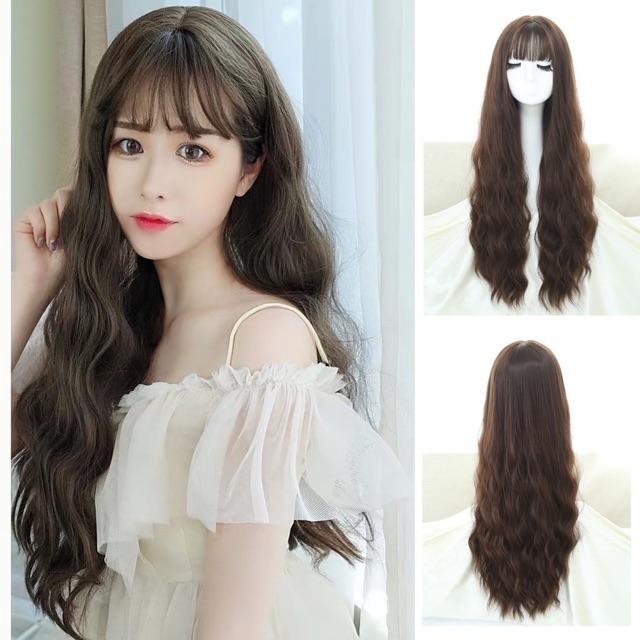 TÓC GIẢ NỮ NGUYÊN ĐẦU SÓNG XÙ ĐỦ ĐỘ DÀI TẶNG LƯỚI TRÙM TÓC