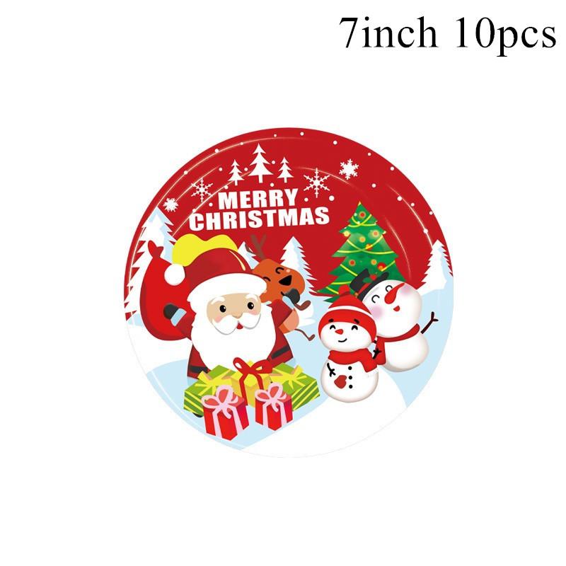 73PCS Trang trí Giáng sinh Bàn Table Paper Paper Cup Paper TOWEL NĂM NĂM TUỔI Tiệc bàn nhựa dùng một lần