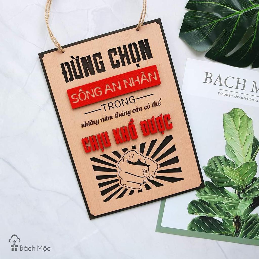 Bảng gỗ decor, bảng gỗ slogan 