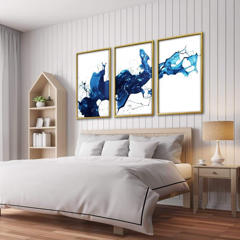 Bộ tranh trang trí hiện đại khung composite, tặng kèm đinh, không cần khoan tường- T048