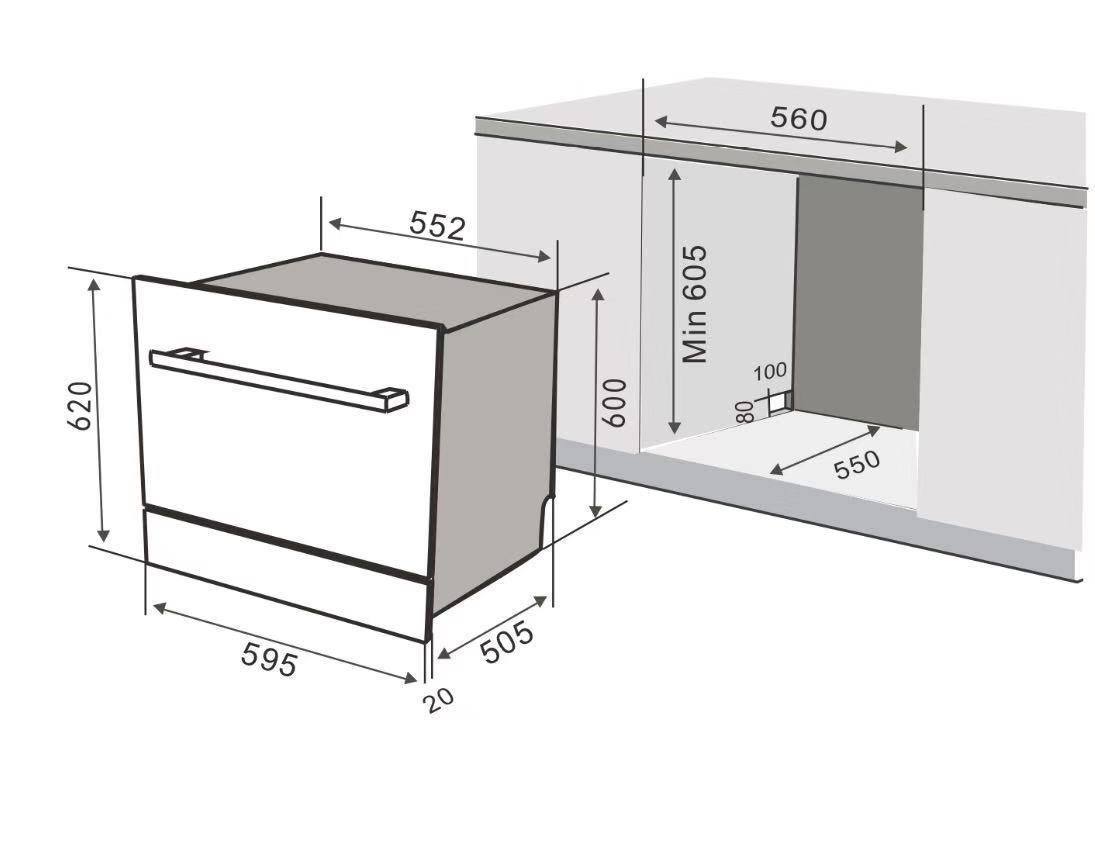 Máy Rửa Chén KAFF KF-BISMS8 Nhập Khẩu - 8 Bộ - Hàng Chính Hãng