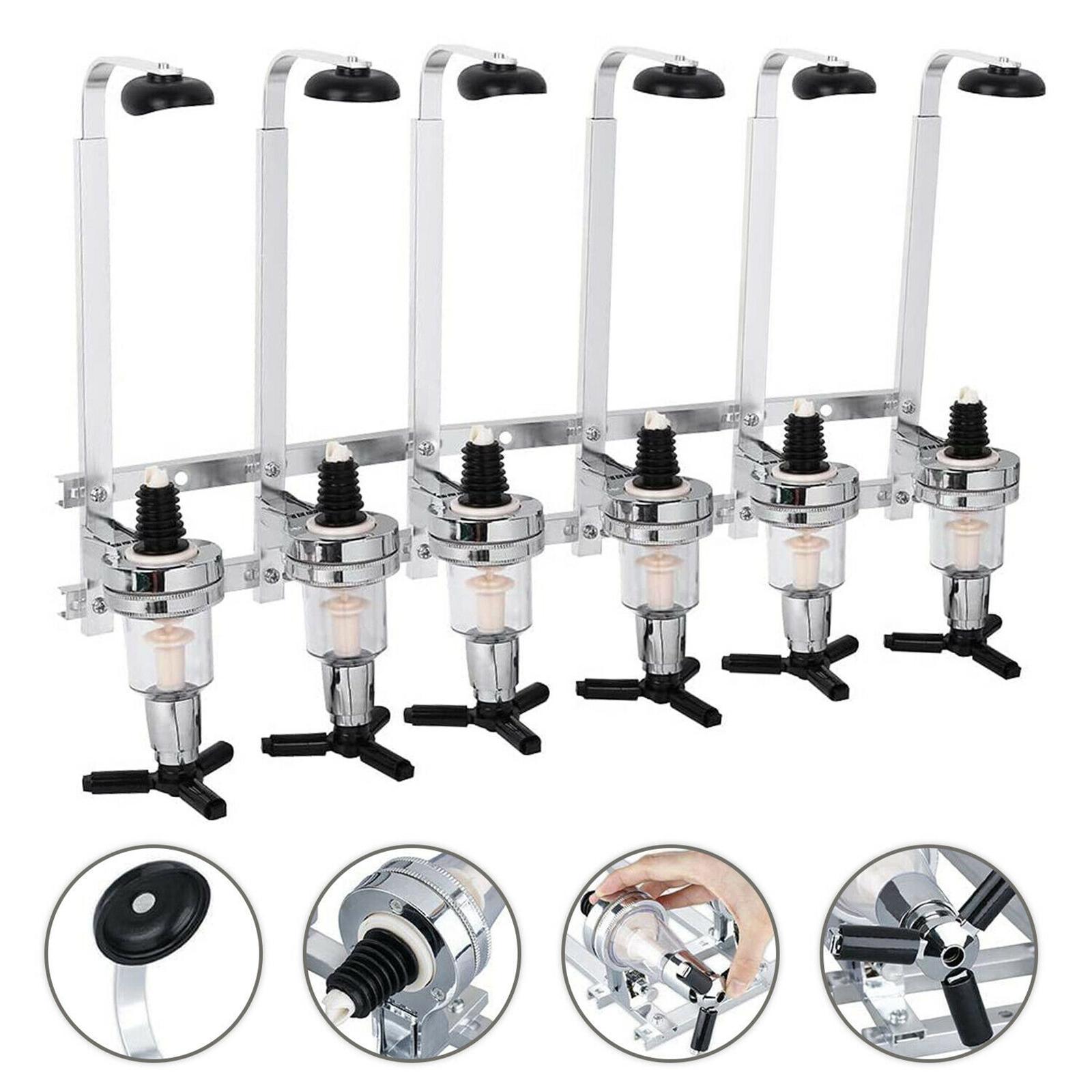 6 Bottle Liquor Dispenser Drink Dispenser for Cocktails Shots Party Kitchen