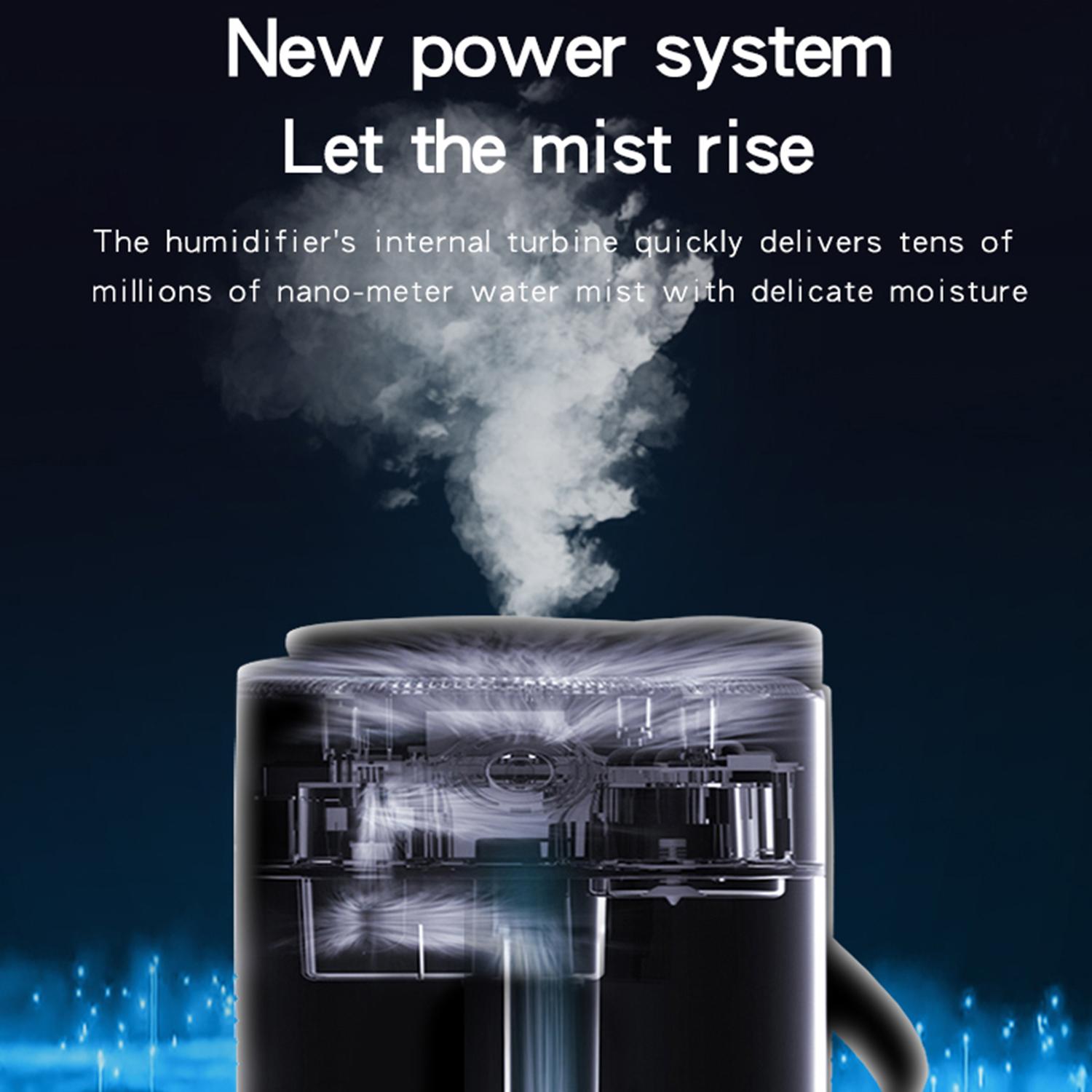 Máy khuếch tán tinh dầu tạo ẩm phun sương 1000mL, có đèn LED nhiều màu sắc và loa bluetooth