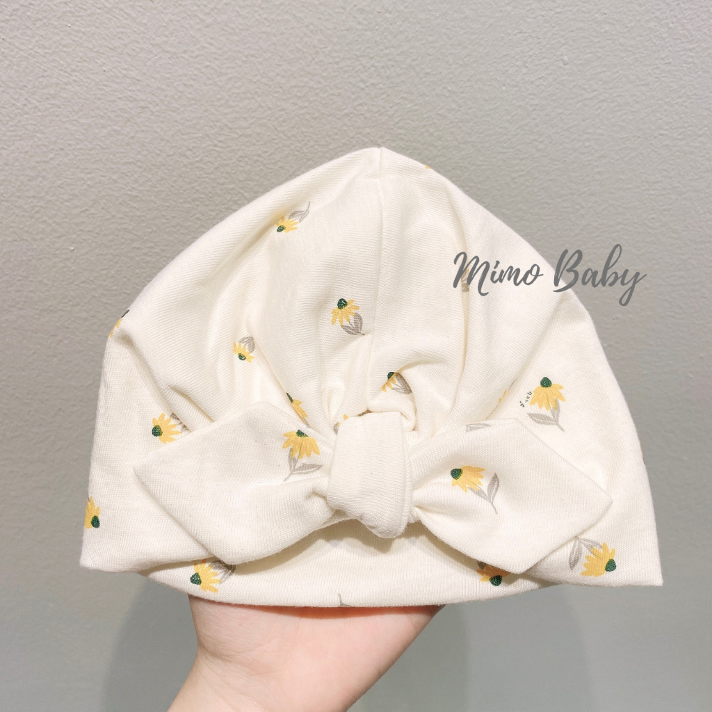 Mũ turban họa tiết hoa vàng dễ thương cho bé MTB90 Mimo Baby