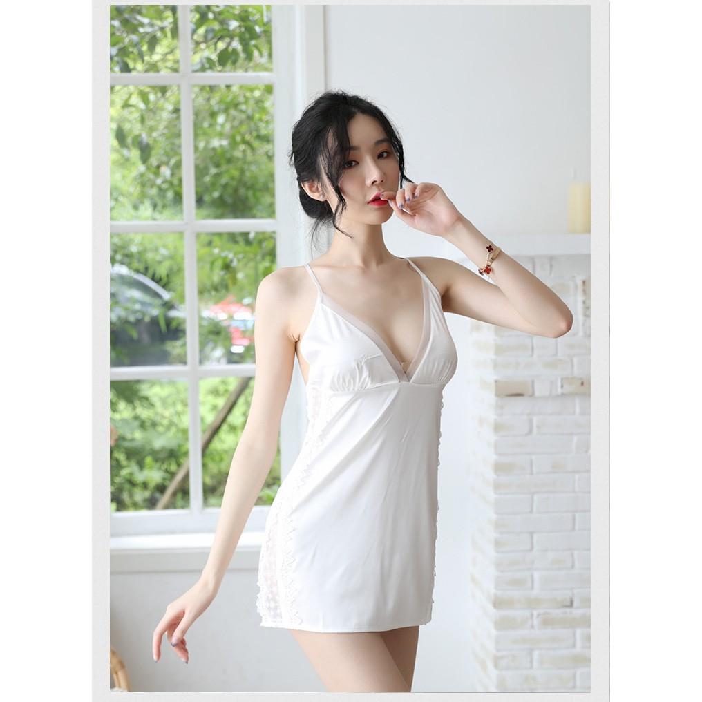Váy ngủ xẻ hông phối ren cực gợi cảm Sherry Store S126