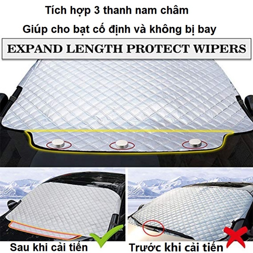 Tấm, bạt chắn nắng kính lái, hông xe và gương chiếu hậu xe ô tô 4 lớp phản quang cao cấp