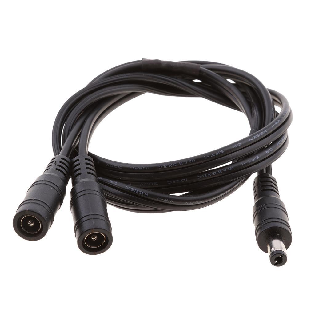 DC   Male Plug To 2 Female Jack Cable Splitter 5.5 mm x 2.1mm Adapter