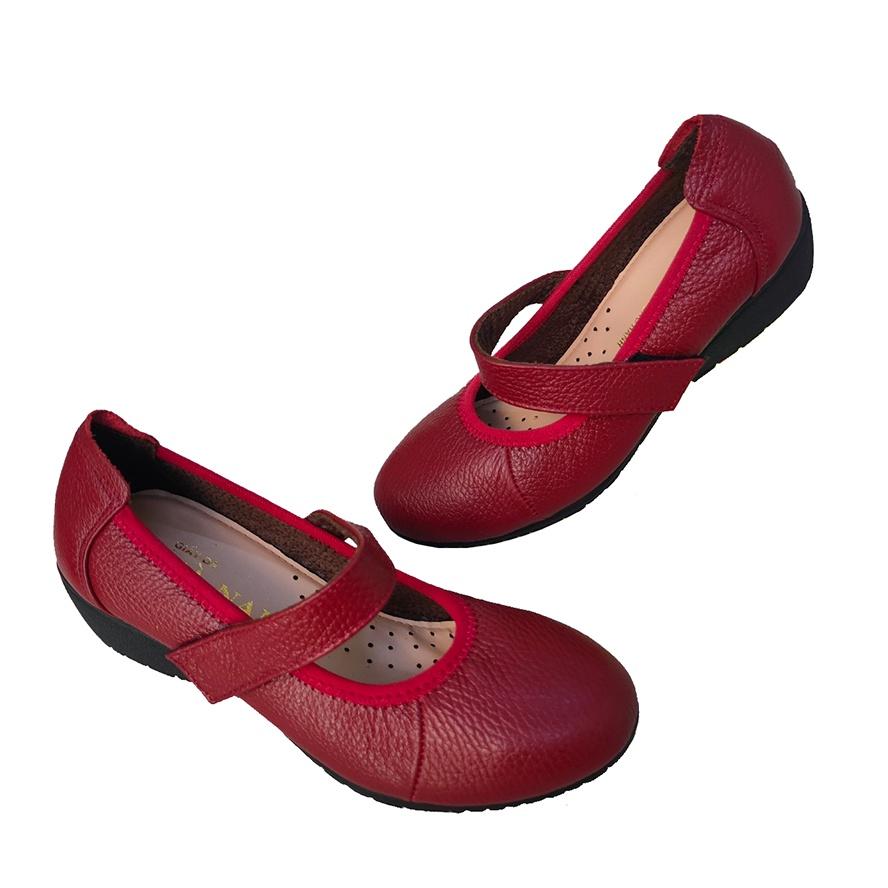 Giày Nữ Búp Bê HÀ NAM Da Bò Thật Thời Trang Cao Cấp 5cm GBBN2059