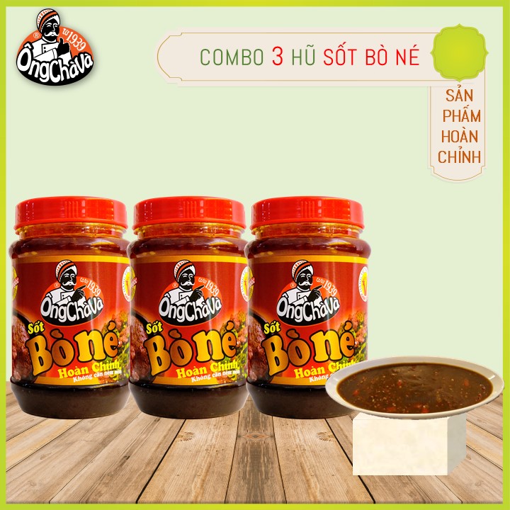 Combo 3 Hũ Sốt Bò Né Ông Chà Và 220g (Chuyên Dùng Ướp Và Xào Các Món Bò Tăng Hương Vị Thơm Ngon Cho Món Ăn)