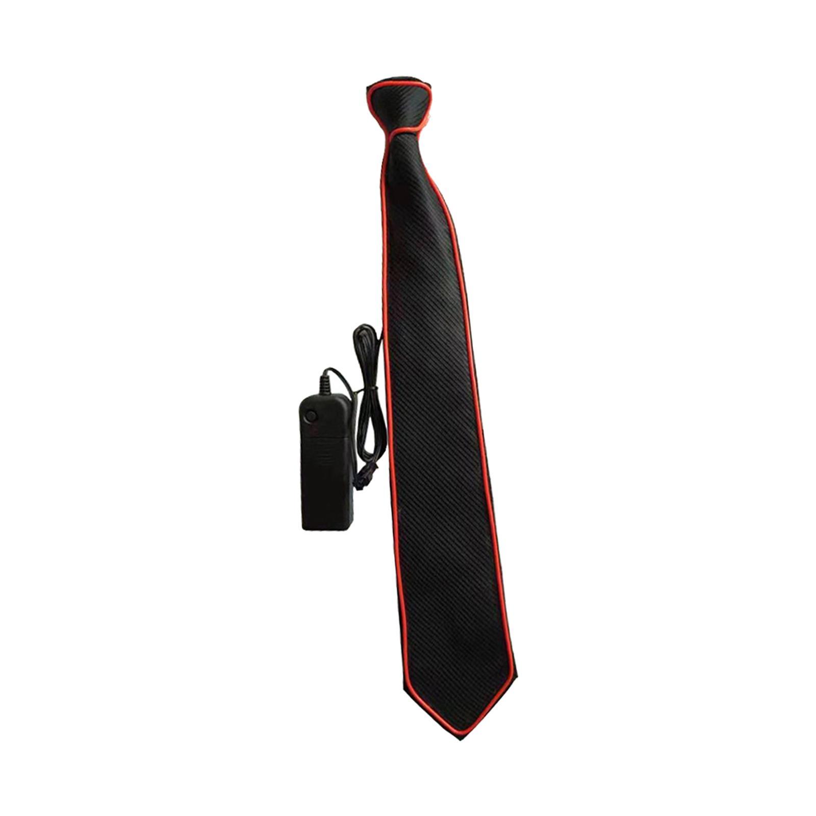 LED Necktie Formal 40Cmx7cm Glowing Tie for Clubs Concerts Parties Cosplay Fashion Show