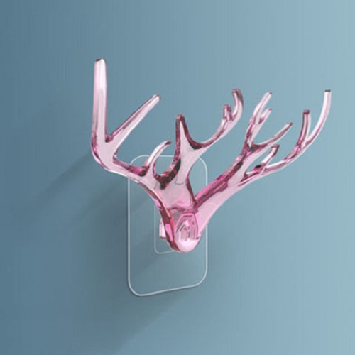 Móc treo dồ dán tường hình huơu, Móc Treo Đồ Vật Dán Tường Sừng Hươu Trong Suốt 18Cm , decor trang trí nhà ở với thiết kế đẹp mắt