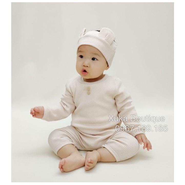 Bộ Body Kèm Tuban Cao Cấp Cho Bé 0-2 Tuổi Style Hàn Quốc Cotton Dài Tay Thu Đông Cực Đẹp