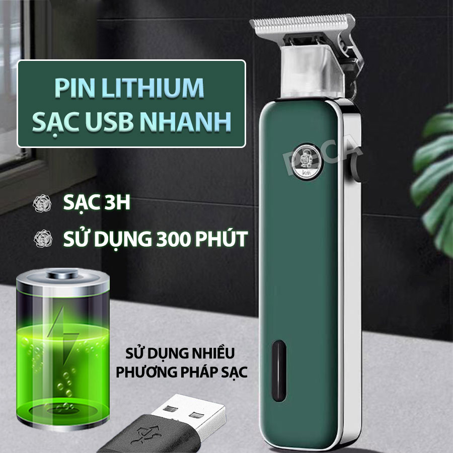 Tông đơ chấn viền Kemei KM-5098 công suất mạnh 5W sạc nhanh USB có thể dùng cạo đầu, cạo trắng khắc fade tóc