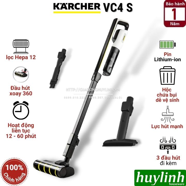 Máy hút bụi không dây dùng pin Karcher VC4 S Cordless - 2 trong 1 - Hàng chính hãng