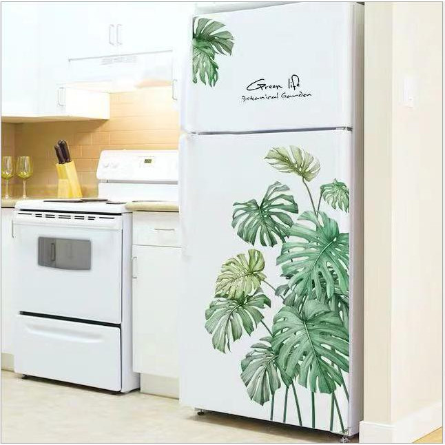 Decal dán tủ lạnh phong cách Hàn Quốc Green Life DKN136 (108 x 78 cm)