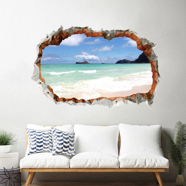 Biển Seaview - Decal 3D hình dán trang trí