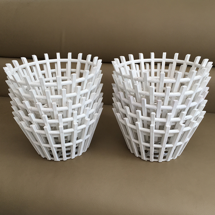 Bộ 10 chậu trồng lan giả gỗ màu trắng đường kính 23cm