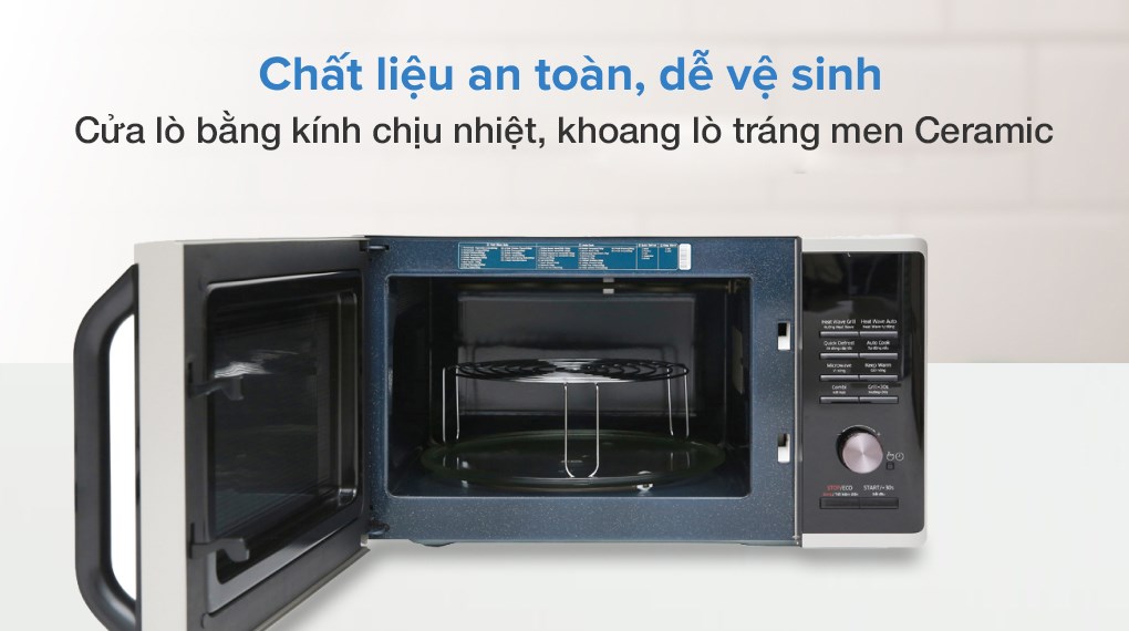 Lò vi sóng tráng men Samsung Dòng nướng MG23K3575AS - Hàng chính hãng