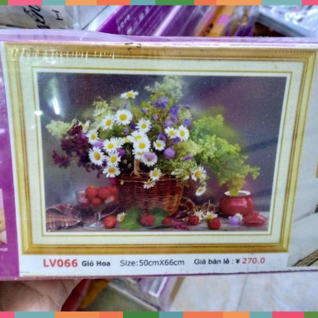 Tranh đính đá Lẵng hoa tuyệt đẹp
