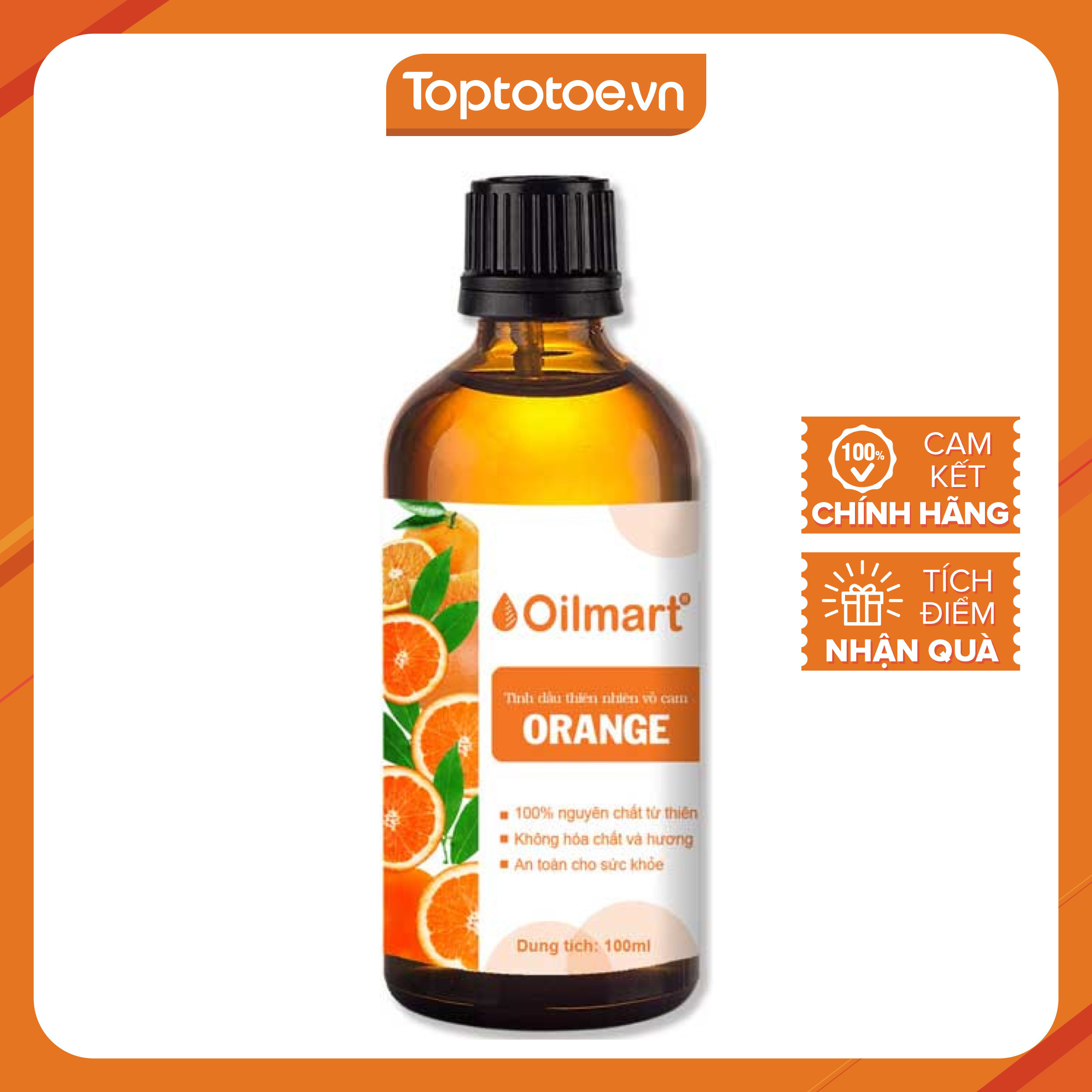 Tinh Dầu Thiên Nhiên Vỏ Cam Oilmart Orange Essential Oil 100ml