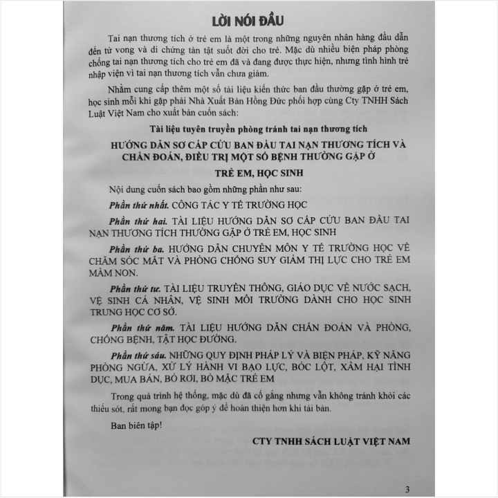 Sách Hướng Dẫn Sơ Cấp Cứu Ban Đầu Tai Nạn Thương Tích và Chẩn Đoán, Đièu Trị Một Số Bệnh Thường Gặp Ở Trẻ Em, Học Sinh - V2268T