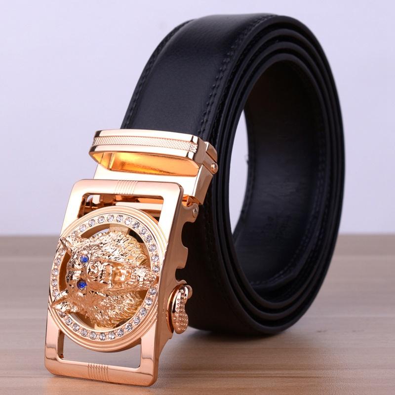 Sói Đầu Khóa Thắt Lưng Da Nam Cao Cấp Da Thật Cao Cấp Chính Hãng 2018 Thương Hiệu Thiết Kế Tự Động Khóa Thắt Lưng Nam Bán