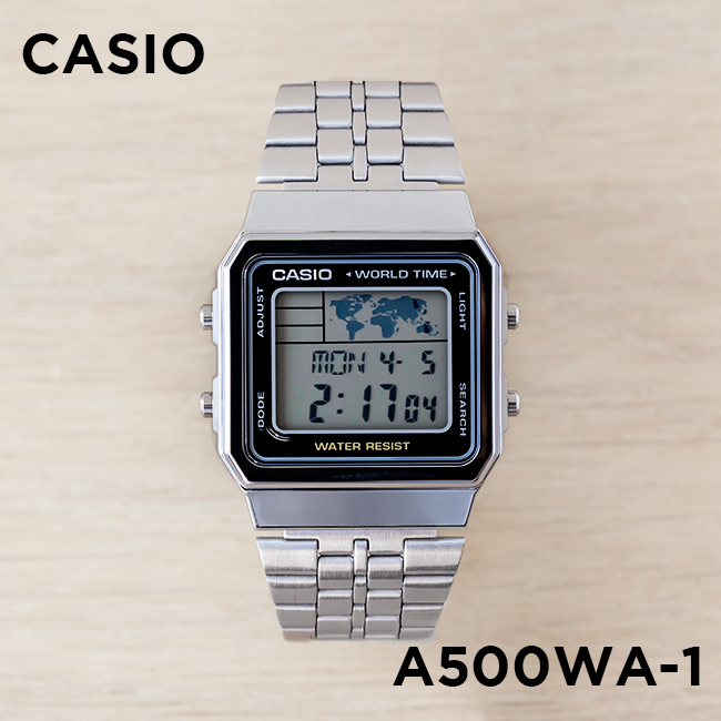 Đồng hồ unisex dây kim loại Casio Standard chính hãng A500WA-1DF (34mm)