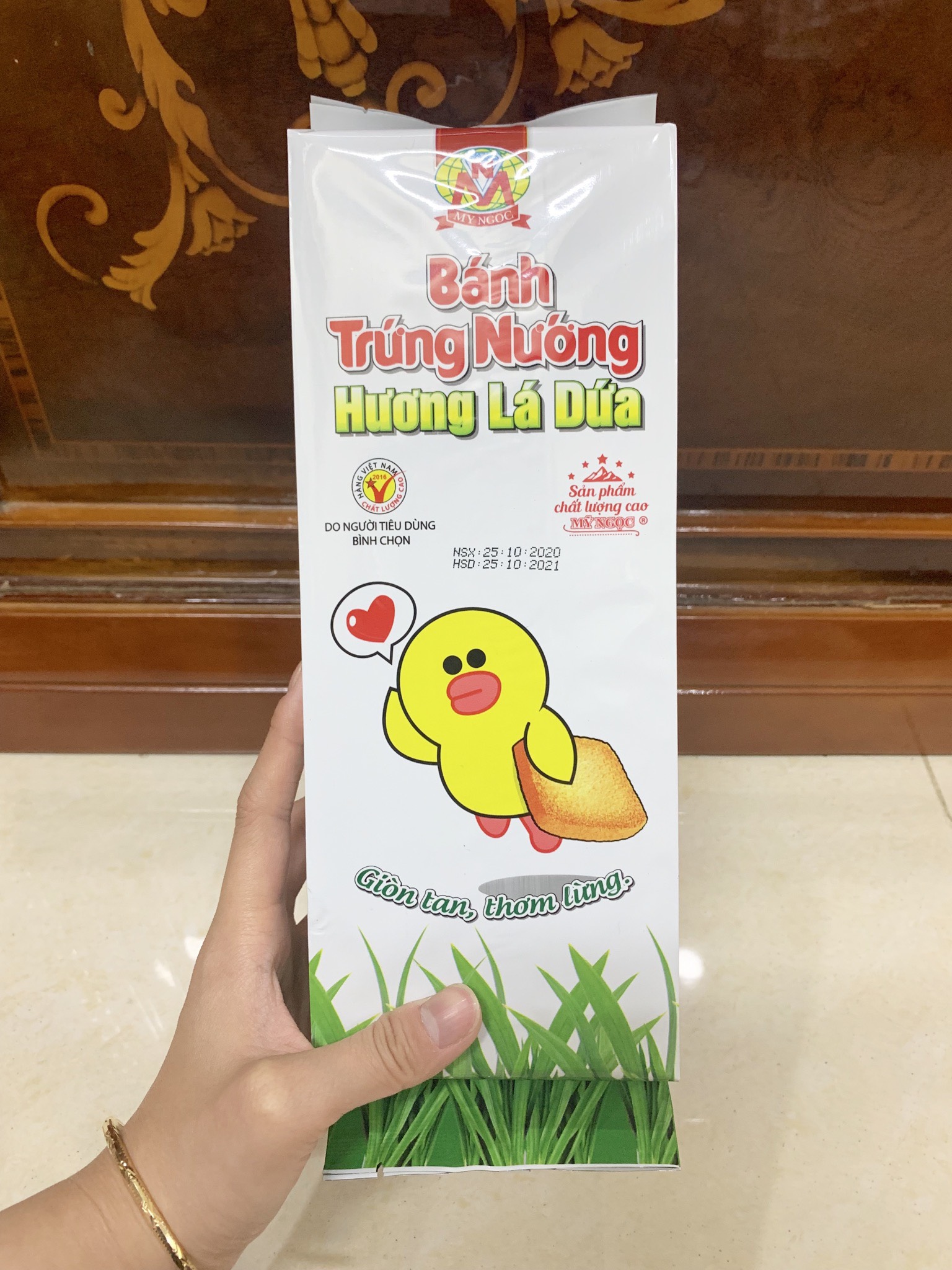162g Bánh trứng nướng Hương LÁ DỨA MỸ NGỌC