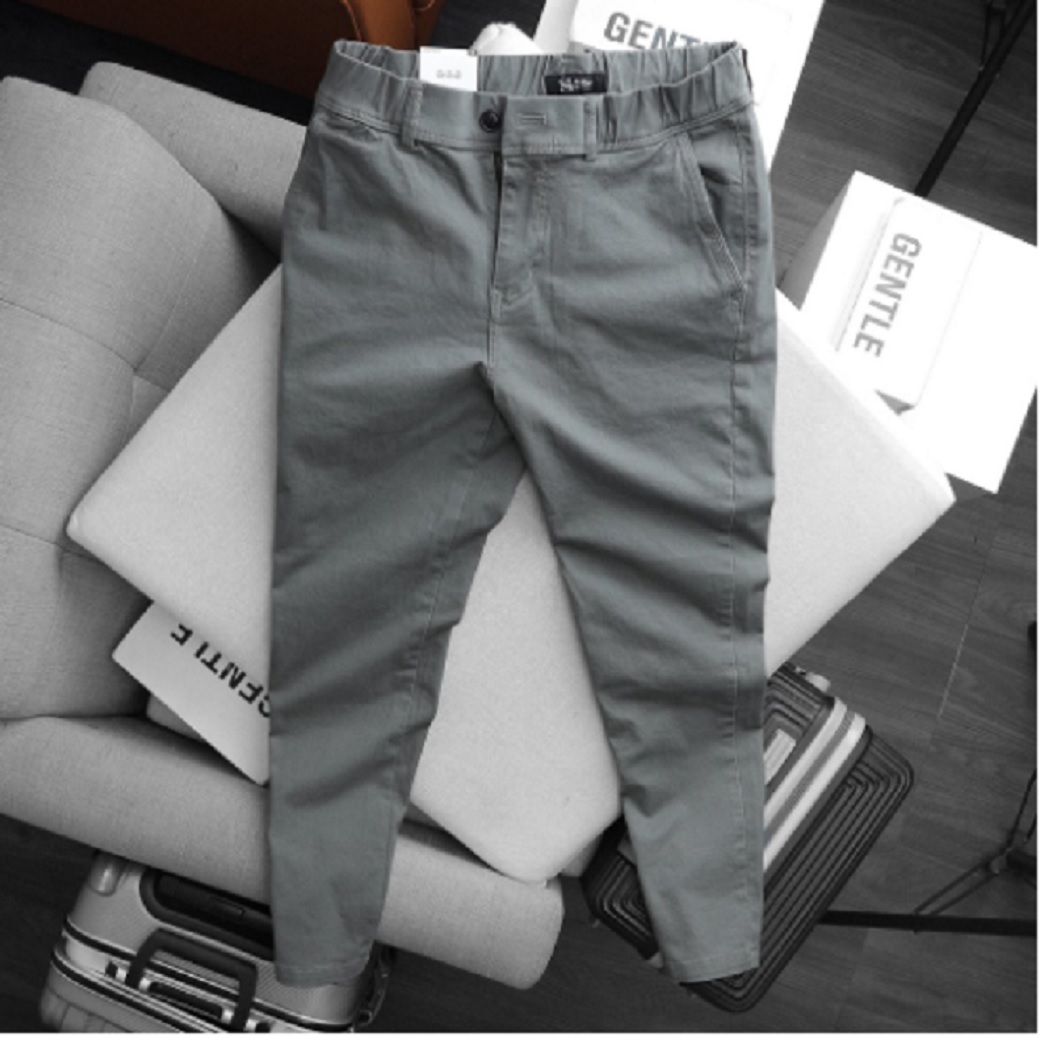 Quần dài kaki nam lưng chun - Quần kaki nam form Slim Fit co giãn nam