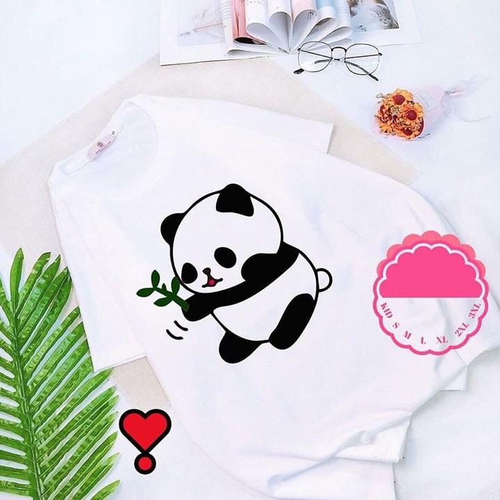 Áo Thun Nữ Unisex In Hình Gấu Trúc Cầm Cây Xanh ATN4932 - J.A Shop