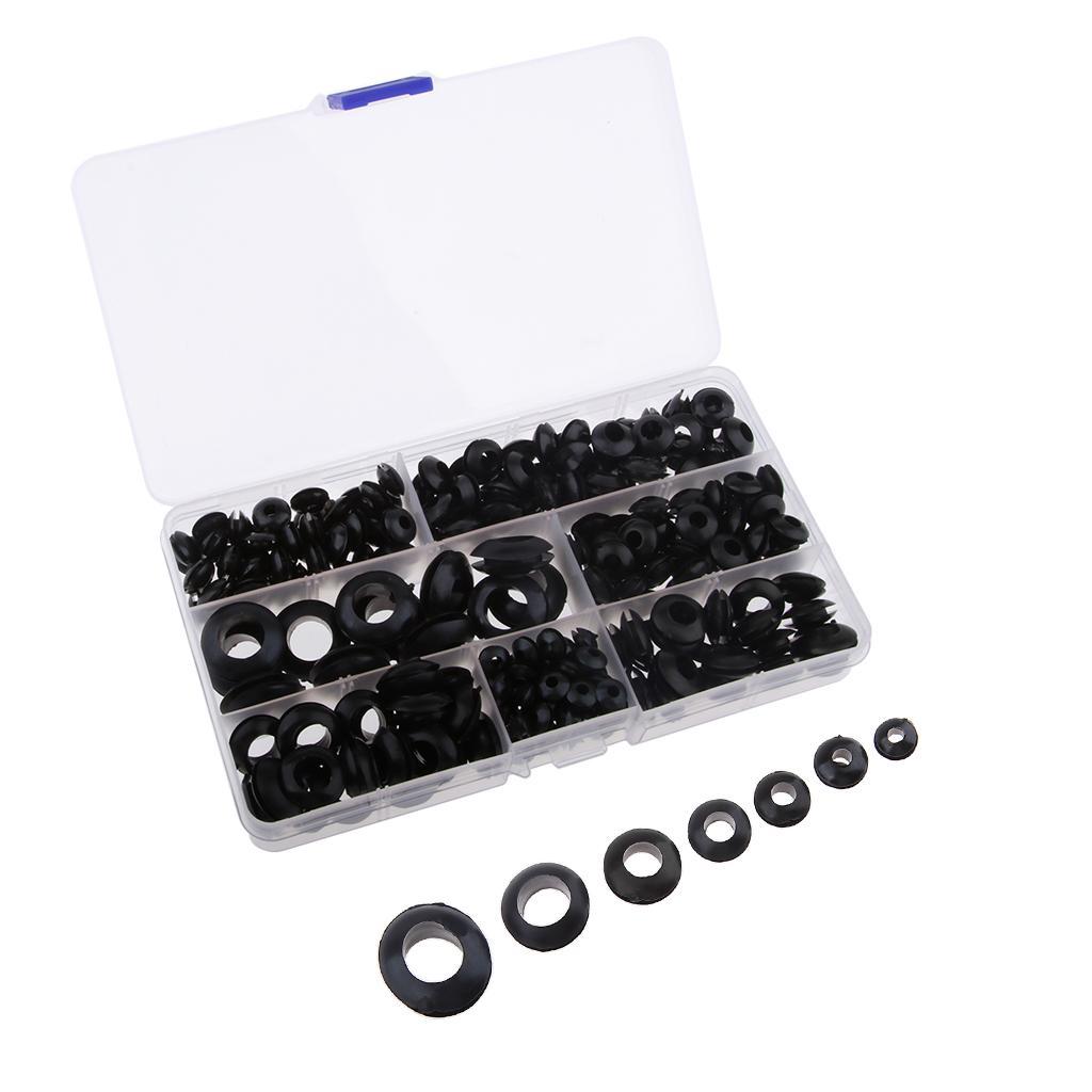 260Pcs Rubber Grommet Assortment Electrical Gasket for Plug and Cable Kit