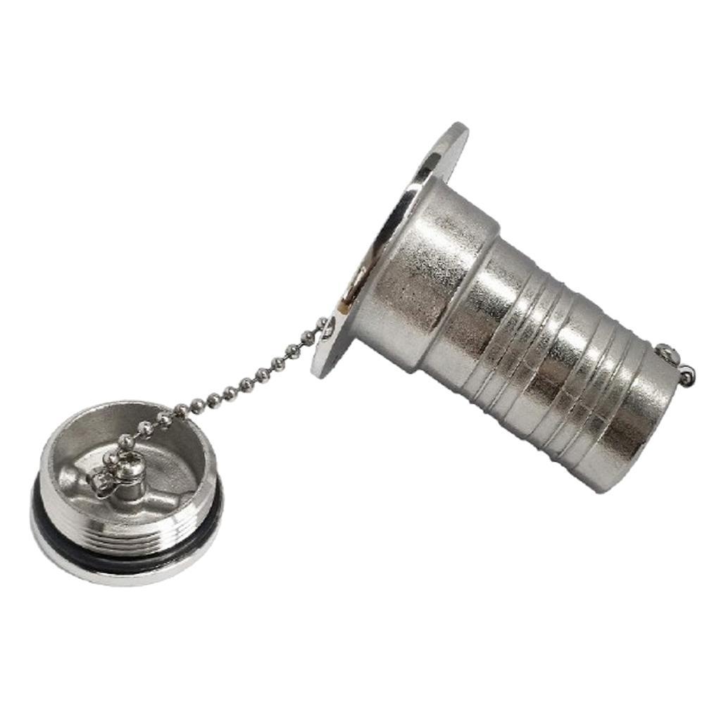 Marine Boat   Fuel Tank Deck Fill Filler & Key 316 Stainless Steel