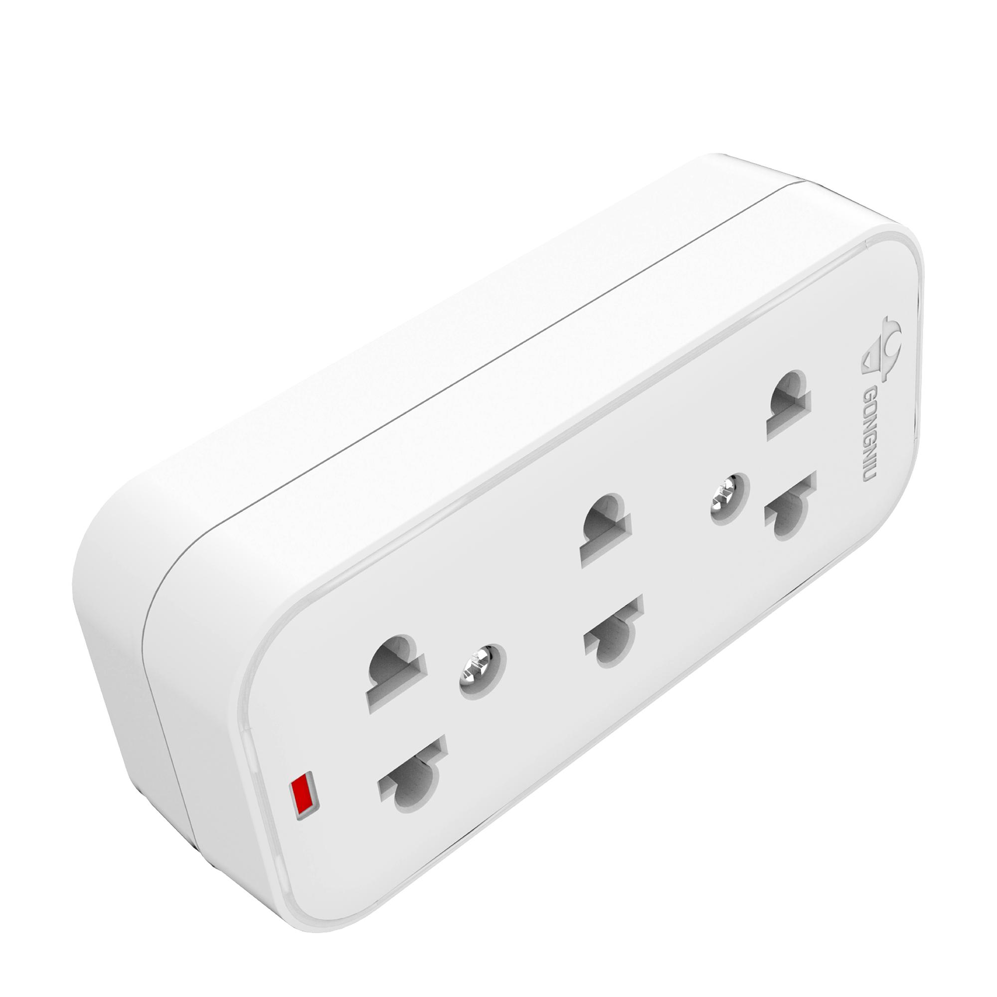 Ổ Cắm Điện Mini Gongniu 3 Ổ Không Kèm Dây – Công Suất 10A/250/2500W – Trắng – Chính Hãng