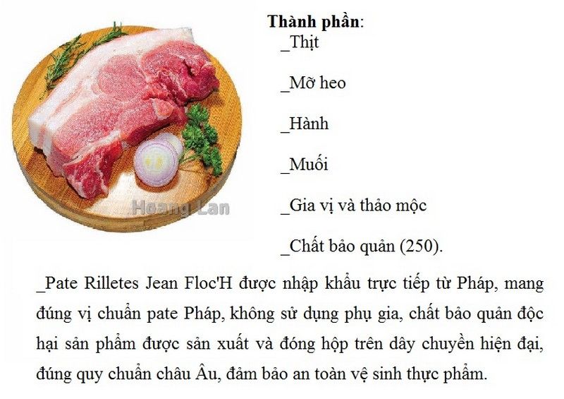 Pate thịt sợi Rilletes Jean Floch 125g - Pháp